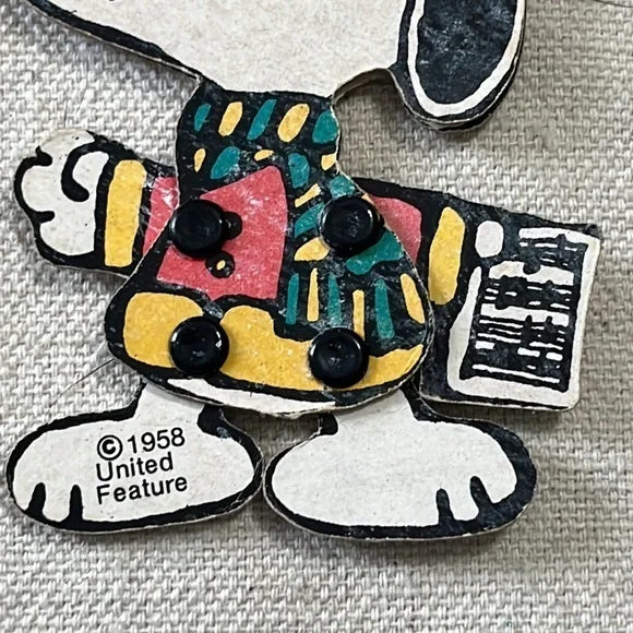 Articulated Snoopy Christmas Ornament Thick Paper Vintage - Picture 5 of 6